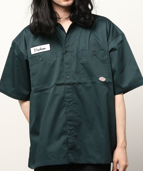 Dickies(ディッキーズ)の「【Dickies/ディッキーズ】ビッグシルエット T/Cツイル ワンポイント ワッペン ワークシャツ/ クレリック 半袖シャツ(シャツ/ブラウス・メンズ・アイボリー/ブラック/ベージュ/グリーン・XL/M/L)」の17枚目の写真