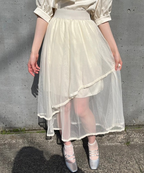 Crea titty&Co. PETIT（クレアティティーアンドコープチ）の「【Crea titty&Co.PETIT】パイピングチュールスカート（スカート・レディース・ブラック/アイボリー・FREE）」の13枚目の写真