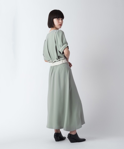 La SRIC（ラスリック）の「La SRIC / バイカラートリミングSK【セットアップ可】（スカート・レディース・グリーン/グレー系その他・38）」の14枚目の写真