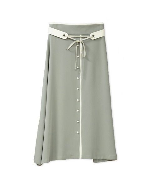 La SRIC（ラスリック）の「La SRIC / バイカラートリミングSK【セットアップ可】（スカート・レディース・グリーン/グレー系その他・38）」の21枚目の写真