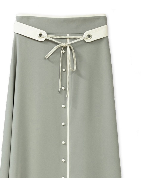 La SRIC（ラスリック）の「La SRIC / バイカラートリミングSK【セットアップ可】（スカート・レディース・グリーン/グレー系その他・38）」の9枚目の写真