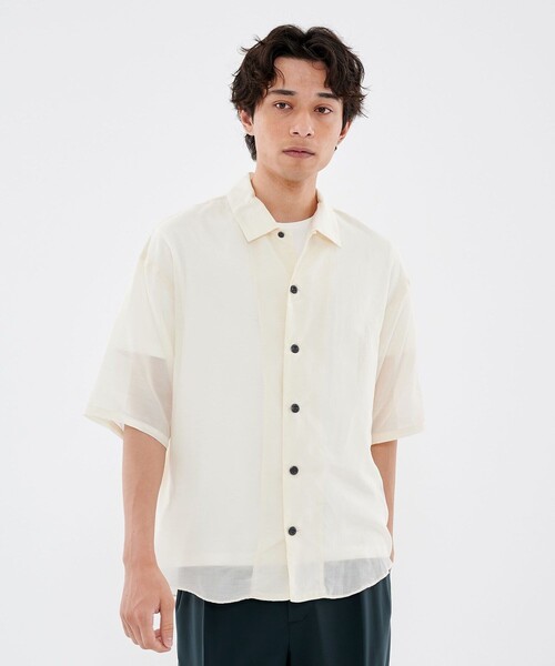 CITY TOKYO（シティトウキョウ）の「シルクコットンショートスリーブシャツ（シャツ/ブラウス・メンズ・ネイビー/オフホワイト/ミント・1/2）」の15枚目の写真