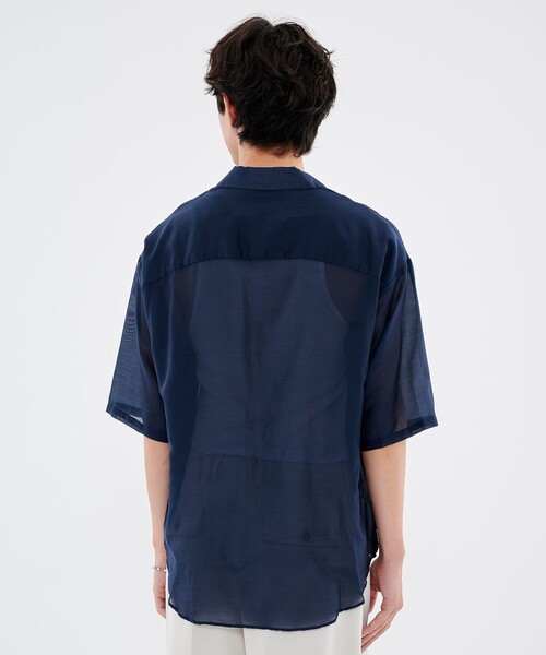 CITY TOKYO（シティトウキョウ）の「シルクコットンショートスリーブシャツ（シャツ/ブラウス・メンズ・ネイビー/オフホワイト/ミント・1/2）」の9枚目の写真