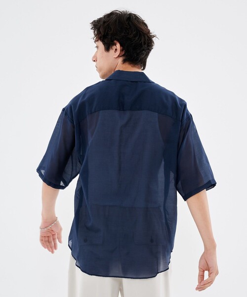 CITY TOKYO（シティトウキョウ）の「シルクコットンショートスリーブシャツ（シャツ/ブラウス・メンズ・ネイビー/オフホワイト/ミント・1/2）」の21枚目の写真