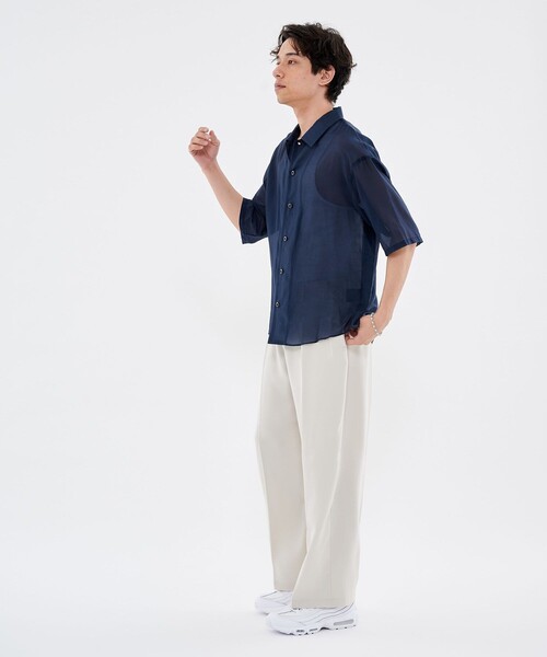 CITY TOKYO（シティトウキョウ）の「シルクコットンショートスリーブシャツ（シャツ/ブラウス・メンズ・ネイビー/オフホワイト/ミント・1/2）」の17枚目の写真