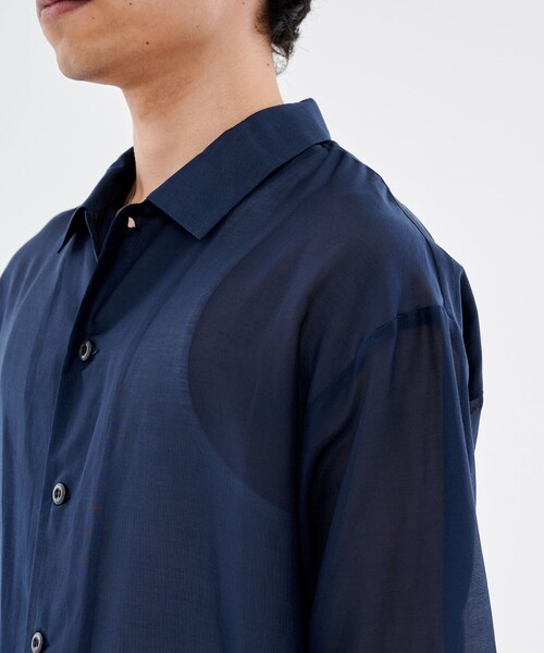 CITY TOKYO（シティトウキョウ）の「シルクコットンショートスリーブシャツ（シャツ/ブラウス・メンズ・ネイビー/オフホワイト/ミント・1/2）」の6枚目の写真