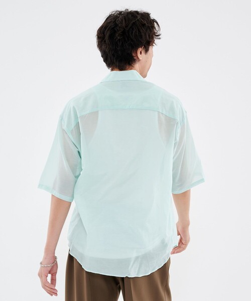 CITY TOKYO（シティトウキョウ）の「シルクコットンショートスリーブシャツ（シャツ/ブラウス・メンズ・ネイビー/オフホワイト/ミント・1/2）」の11枚目の写真