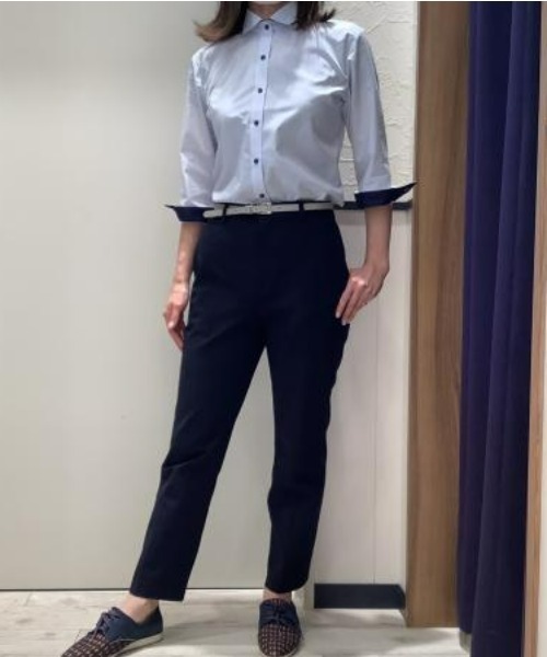 TOKYO SHIRTS(トウキョウシャツ)の「形態安定ノーアイロン ワイド 七分袖ビジネスワイシャツ(ビジネスシャツ・レディース・ライトブルー・LL/XL/M/S/L)」の7枚目の写真