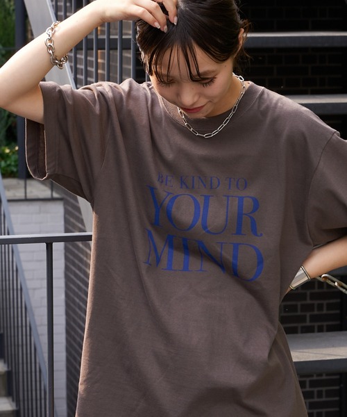 CIAOPANIC TYPY(チャオパニックティピー)の「YOURMINDプリントTee(Tシャツ/カットソー・メンズ・ホワイト/チャコールグレー・M/L)」の2枚目の写真