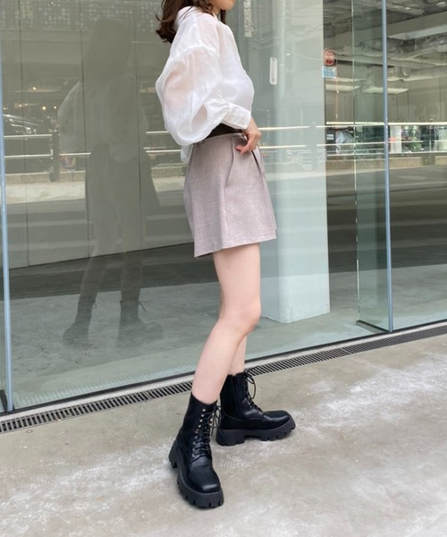 one after another NICE CLAUP（ワンアフターアナザーナイスクラップ）の「タンク底レースアップショートブーツ（ブーツ・レディース・ブラック・SMALL/MEDIUM/LARGE）」の14枚目の写真