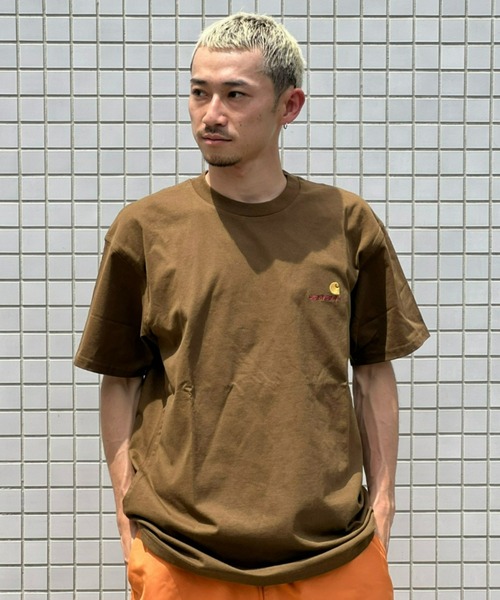 Carhartt WIP(カーハートダブリューアイピー)の「【Carhartt WIP】S/S AMERICAN SCRIPT(Tシャツ/カットソー・メンズ・ブラック/グリーン/ホワイト/サックスブルー/ブルーグリーン/パープル/ブラウン/ベージュ/ヘザーグレー/ブルー・MEDIUM/LARGE/X-LARGE)」の4枚目の写真