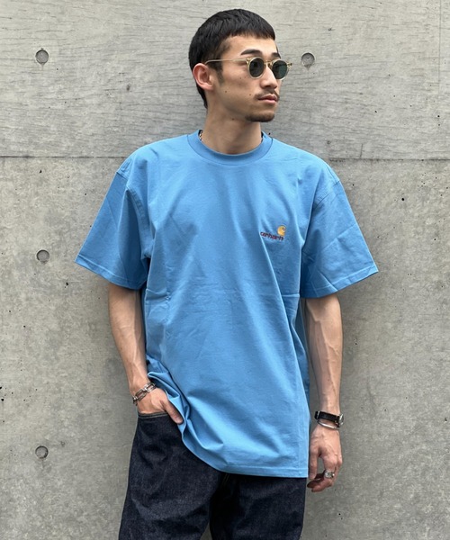 Carhartt WIP(カーハートダブリューアイピー)の「【Carhartt WIP】S/S AMERICAN SCRIPT(Tシャツ/カットソー・メンズ・ブラック/グリーン/ホワイト/サックスブルー/ブルーグリーン/パープル/ブラウン/ベージュ/ヘザーグレー/ブルー・MEDIUM/LARGE/X-LARGE)」の7枚目の写真
