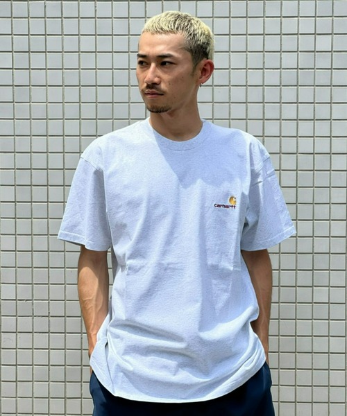 【carhartt】\"S/S Solar Chrome Script\"コットン半袖Tシャツ/2色 I035204-02XX_sivasdescalzo-
