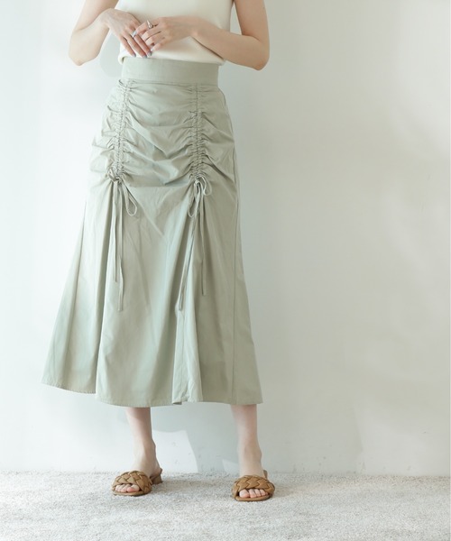 N.（N. Natural Beauty Basic）（エヌエヌナチュラルビューティーベーシック）の「◆ギャザーアップマーメイドスカート（スカート・レディース・クリーム/ブルー/レッド・MEDIUM）」の2枚目の写真