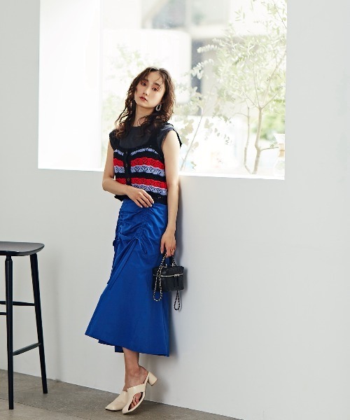 N.（N. Natural Beauty Basic）（エヌエヌナチュラルビューティーベーシック）の「◆ギャザーアップマーメイドスカート（スカート・レディース・クリーム/ブルー/レッド・MEDIUM）」の11枚目の写真