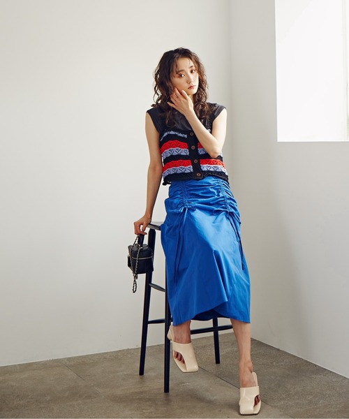 N.（N. Natural Beauty Basic）（エヌエヌナチュラルビューティーベーシック）の「◆ギャザーアップマーメイドスカート（スカート・レディース・クリーム/ブルー/レッド・MEDIUM）」の12枚目の写真