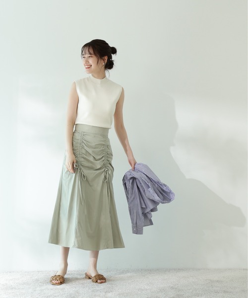 N.（N. Natural Beauty Basic）（エヌエヌナチュラルビューティーベーシック）の「◆ギャザーアップマーメイドスカート（スカート・レディース・クリーム/ブルー/レッド・MEDIUM）」の5枚目の写真