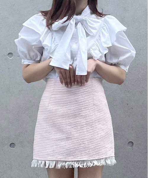 titty＆Co. PETIT by poyo（ティティーアンドコープティバイポヨ）の「【titty&Co.PETIT by POYO】ツイードフリンジミニスカパン（スカート・レディース・ピンク・FREE）」の16枚目の写真