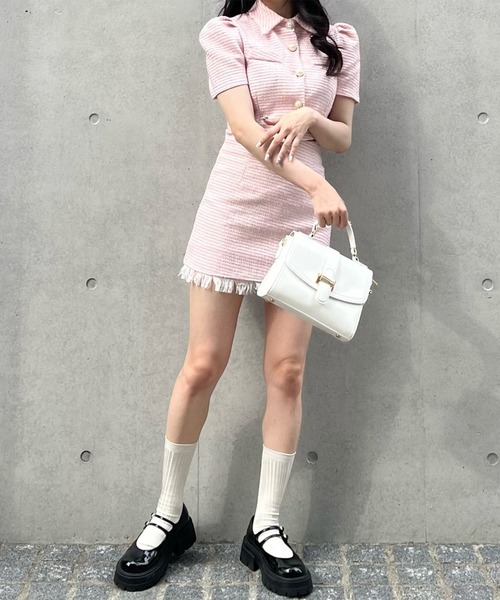 titty＆Co. PETIT by poyo（ティティーアンドコープティバイポヨ）の「【titty&Co.PETIT by POYO】ツイードフリンジミニスカパン（スカート・レディース・ピンク・FREE）」の10枚目の写真