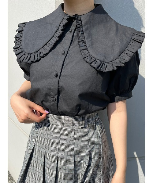 WC（ダブル シー）の「フリルカラーボリュームブラウス（シャツ/ブラウス・レディース・ホワイト/ブラック・FREE）」の9枚目の写真