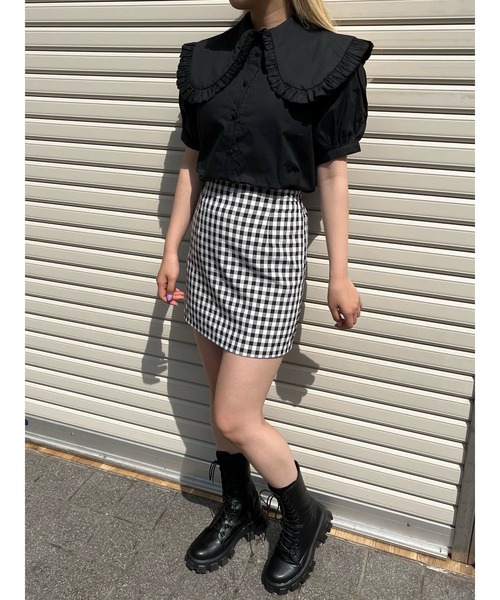 WC（ダブル シー）の「フリルカラーボリュームブラウス（シャツ/ブラウス・レディース・ホワイト/ブラック・FREE）」の5枚目の写真