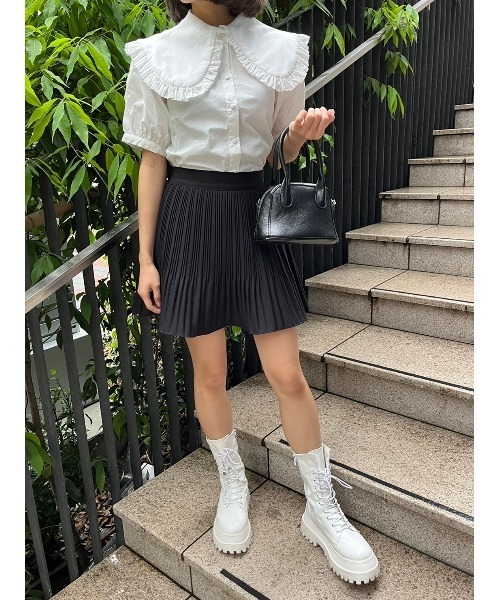 WC（ダブル シー）の「フリルカラーボリュームブラウス（シャツ/ブラウス・レディース・ホワイト/ブラック・FREE）」の14枚目の写真