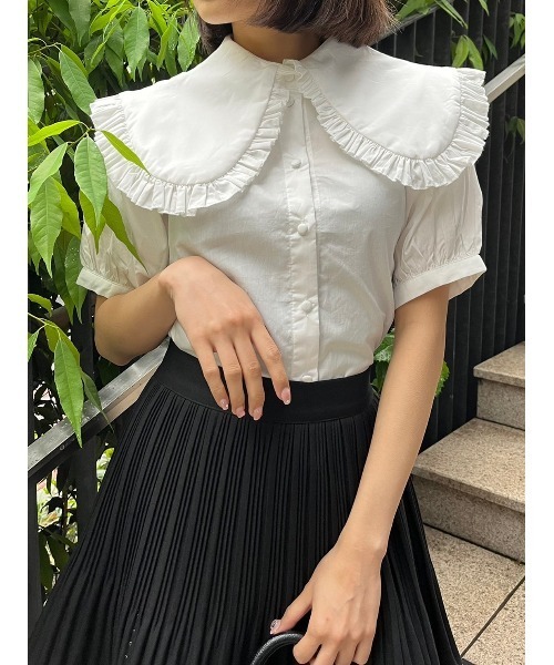 WC（ダブル シー）の「フリルカラーボリュームブラウス（シャツ/ブラウス・レディース・ホワイト/ブラック・FREE）」の18枚目の写真