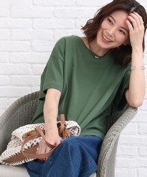SHOO・LA・RUE | 【洗える/SHOO ICE】ひんやりタッチスリットTシャツ(Tシャツ/カットソー)