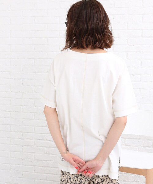 SHOO・LA・RUE（シューラルー）の「◆【洗える/SHOO ICE】ひんやりタッチスリットTシャツ（Tシャツ/カットソー・レディース・ブラック/グリーン/ライトパープル/ダークオレンジ/ホワイト系/ブラック系2/パープル系4・02/03）」の14枚目の写真