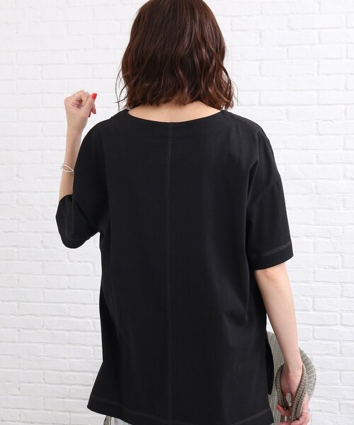 SHOO・LA・RUE（シューラルー）の「◆【洗える/SHOO ICE】ひんやりタッチスリットTシャツ（Tシャツ/カットソー・レディース・ブラック/グリーン/ライトパープル/ダークオレンジ/ホワイト系/ブラック系2/パープル系4・02/03）」の10枚目の写真