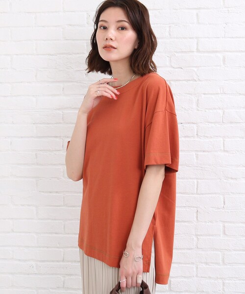 SHOO・LA・RUE（シューラルー）の「◆【洗える/SHOO ICE】ひんやりタッチスリットTシャツ（Tシャツ/カットソー・レディース・ブラック/グリーン/ライトパープル/ダークオレンジ/ホワイト系/ブラック系2/パープル系4・02/03）」の21枚目の写真