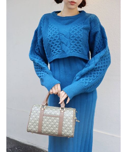 EVRIS(エヴリス)の「サイドオープンレイヤードニットワンピース(ワンピース・レディース・ブラック/パープル/ブルー/アイボリー・FREE)」の18枚目の写真