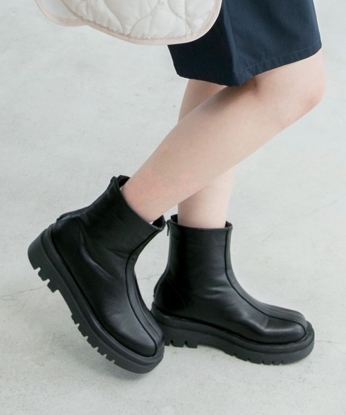 BONLECILL（ボンルシール）の「フェイクレザー トラックソールセンターシームブーツ（ブーツ・レディース・ブラック/ブラウン/ホワイト・S/M/L/LL）」の21枚目の写真