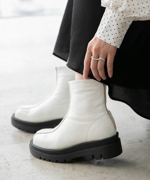 BONLECILL（ボンルシール）の「フェイクレザー トラックソールセンターシームブーツ（ブーツ・レディース・ブラック/ブラウン/ホワイト・S/M/L/LL）」の7枚目の写真