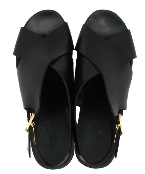 ROSE BUD(ローズバッド)の「【カタログ掲載】SG524 LEATHER BACK STRAP WEDGE SANDAL(サンダル・レディース・ブラック/ホワイト・37/39/36/35/38)」の4枚目の写真