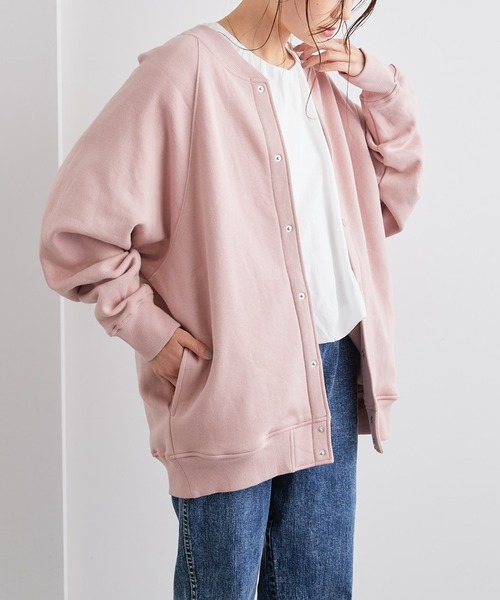 PUAL CE CIN（ピュアルセシン）の「裏起毛ブルゾン（ブルゾン・レディース・ピンク/グレイッシュベージュ/ベージュ/イエロー/ブルー系/ブラック・FREE）」の6枚目の写真