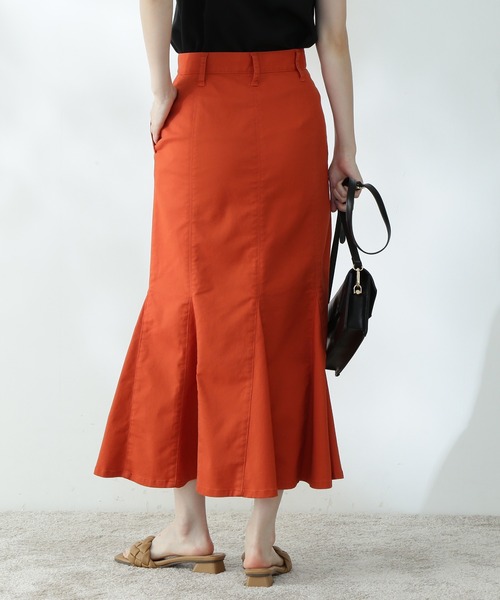 N.（N. Natural Beauty Basic）（エヌエヌナチュラルビューティーベーシック）の「【S Size Line】◆カラーチノフレアヘムスカート（スカート・レディース・ブラック/オレンジ・SMALL/MEDIUM）」の11枚目の写真