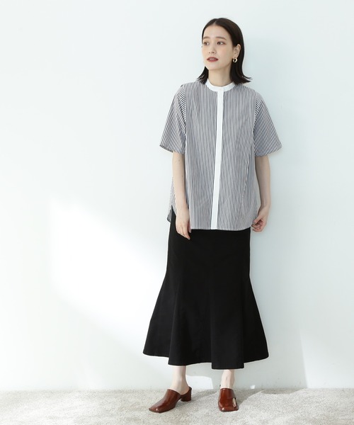 N.（N. Natural Beauty Basic）（エヌエヌナチュラルビューティーベーシック）の「【S Size Line】◆カラーチノフレアヘムスカート（スカート・レディース・ブラック/オレンジ・SMALL/MEDIUM）」の6枚目の写真