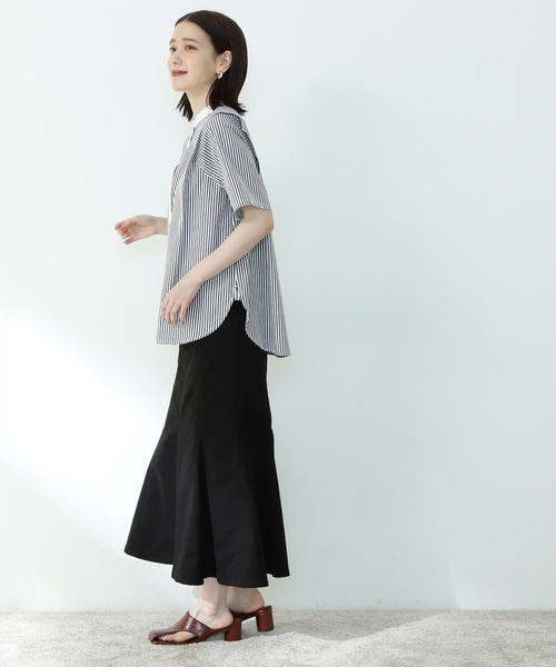 N.（N. Natural Beauty Basic）（エヌエヌナチュラルビューティーベーシック）の「【S Size Line】◆カラーチノフレアヘムスカート（スカート・レディース・ブラック/オレンジ・SMALL/MEDIUM）」の9枚目の写真
