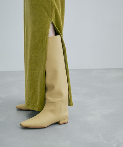 ADAM ET ROPE'（アダムエロペ）の「【ADAM ET ROPE'】ベロア BOTANICAL DYED DRESS（ワンピース・レディース・ブラック/ベージュ/グリーン系その他・1/2）」の9枚目の写真