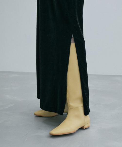 ADAM ET ROPE'（アダムエロペ）の「【ADAM ET ROPE'】ベロア BOTANICAL DYED DRESS（ワンピース・レディース・ブラック/ベージュ/グリーン系その他・1/2）」の16枚目の写真