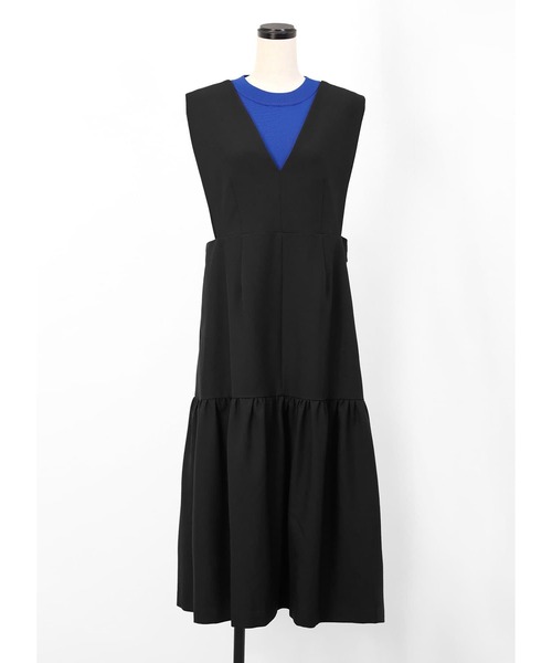 STYLE DELI(スタイルデリ)の「【LUXE】裾フレアジャンパースカート(ワンピース・レディース・ブラック/ライトグレー/レッド・01/02)」の1枚目の写真
