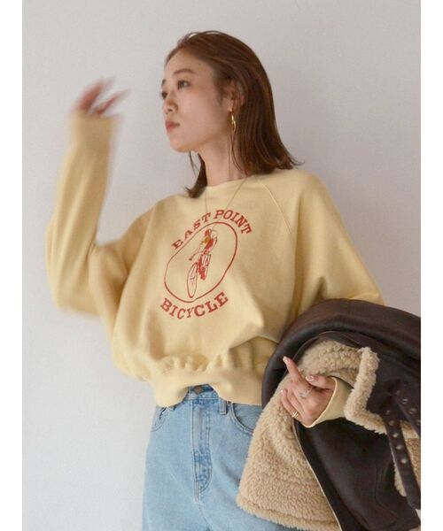 Ungrid（アングリッド）の「ヴィンテージショートスウェット（スウェット・レディース・イエロー/ピンク/オフホワイト・FREE）」の3枚目の写真