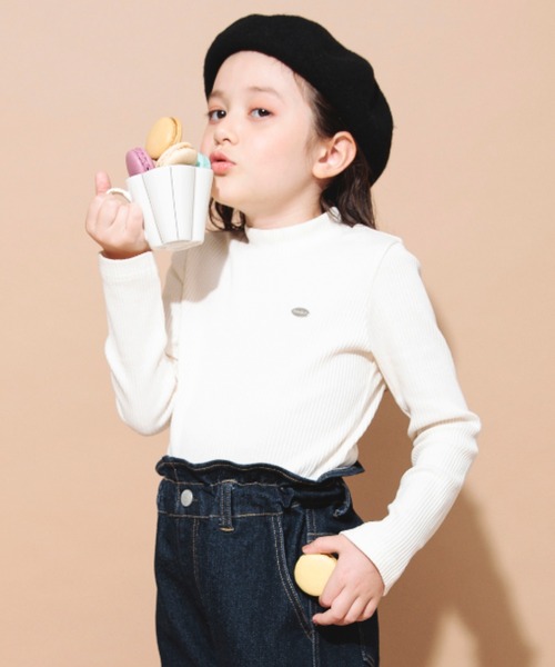 BRANSHES（ブランシェス）の「ハイネック長袖Tシャツ ロンT（Tシャツ/カットソー・キッズ・サックスブルー/アイボリー/ブラック/ピンク/その他/ブラウン・140/120/160/90/130/110/150/100）」の2枚目の写真