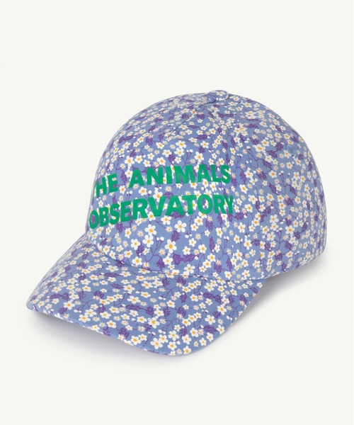 The animals observatory（ジ・アニマルズ・オブザーバトリー）の「The Animals Observatory / ロゴプリント 花柄キャップ（キャップ・キッズ・ライトブルー/オレンジ・M/L）」の7枚目の写真