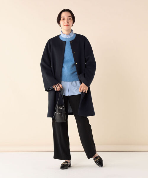 NOLLEY'S sophi　KIWI LAMB　ノーカラーコート NOLLEY'S Sophi（ノーリーズソフィ）の「KIWI LAMBノーカラーコート