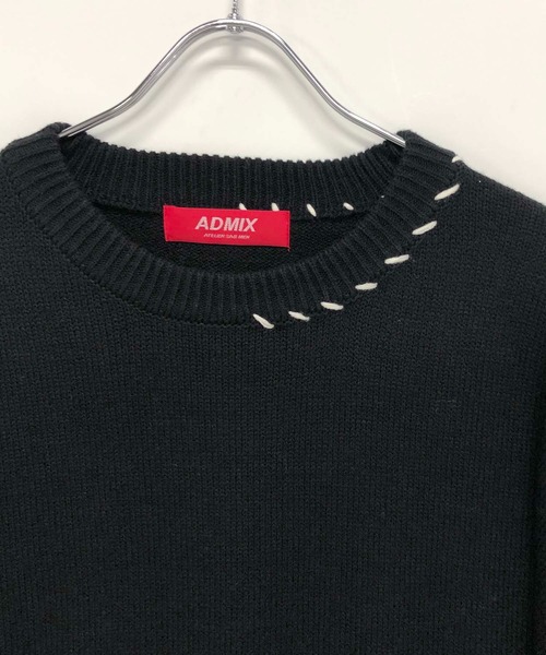 ADMIX/ATELIER SAB MEN（アドミックスアトリエサブメン）の「配色ハンドステッチ / オーバーサイズ クルーネック セーター（ニット/セーター・メンズ・ホワイト/ブラック/グリーン・48/50）」の15枚目の写真