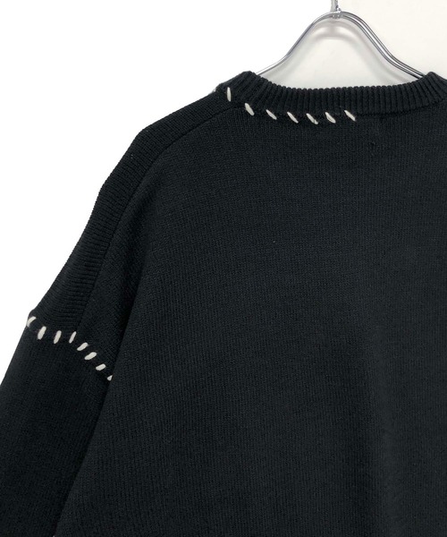 ADMIX/ATELIER SAB MEN（アドミックスアトリエサブメン）の「配色ハンドステッチ / オーバーサイズ クルーネック セーター（ニット/セーター・メンズ・ホワイト/ブラック/グリーン・48/50）」の13枚目の写真