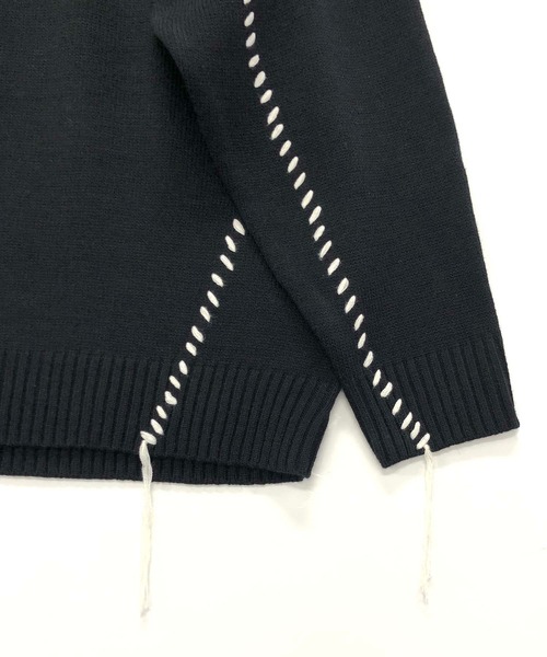 ADMIX/ATELIER SAB MEN（アドミックスアトリエサブメン）の「配色ハンドステッチ / オーバーサイズ クルーネック セーター（ニット/セーター・メンズ・ホワイト/ブラック/グリーン・48/50）」の17枚目の写真