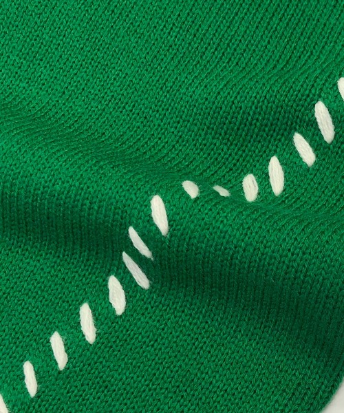 ADMIX/ATELIER SAB MEN（アドミックスアトリエサブメン）の「配色ハンドステッチ / オーバーサイズ クルーネック セーター（ニット/セーター・メンズ・ホワイト/ブラック/グリーン・48/50）」の18枚目の写真